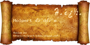Holpert Ádám névjegykártya
